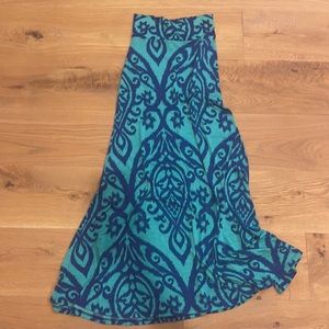 Blue and teal maxi skirt small